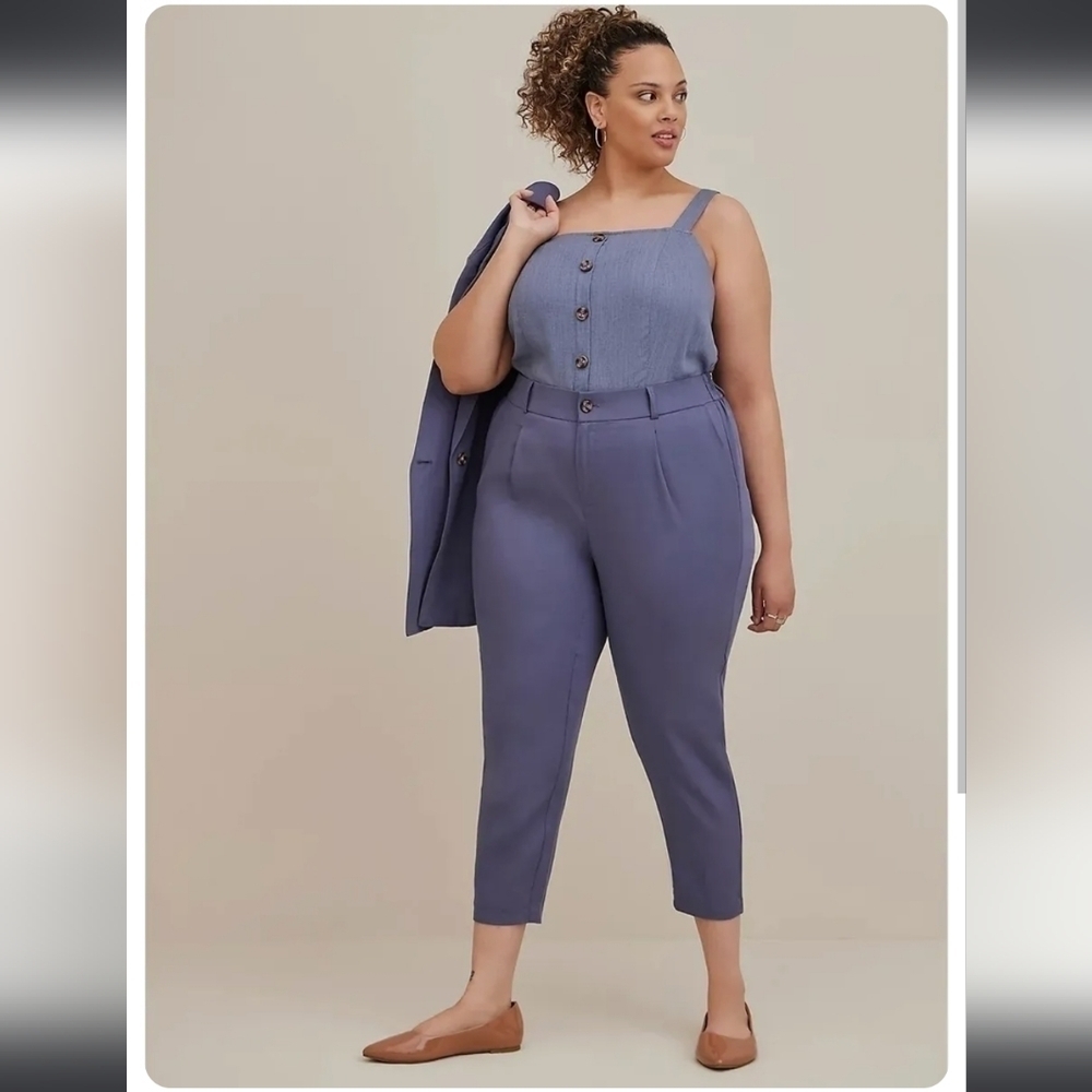 Torrid Linen Blend Trousers 20 NWT slate blue